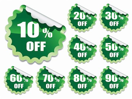 simsearch:400-08776910,k - Collection of green stickers on white background Stockbilder - Microstock & Abonnement, Bildnummer: 400-06455633