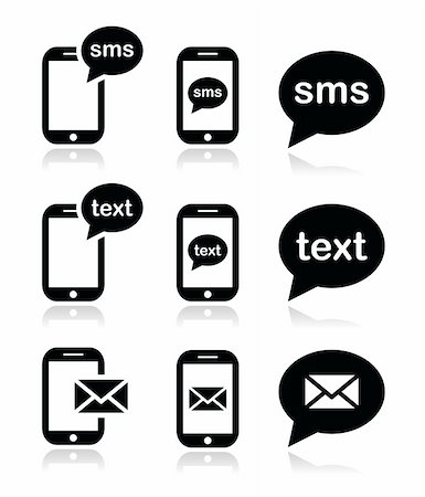 Messaging, sending text messages icons set Stock Photo - Budget Royalty-Free & Subscription, Code: 400-06455641
