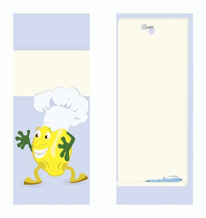 Lemon cartoon character card template vector illustration Stock Photo - Budget Royalty-Free & Subscription, Code: 400-06455955