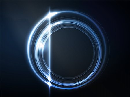 Overlying semitransparent circles with light effects form a blue glowing round frame on dark blue background. Space for your message, eps10. Stock Photo - Budget Royalty-Free & Subscription, Code: 400-06455978
