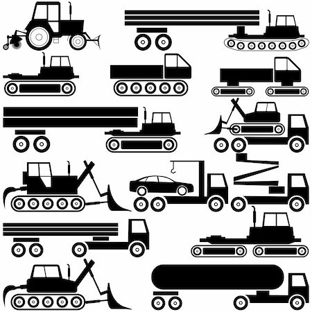 delivery business symbols - Special cars  technique. vector Stock Photo - Budget Royalty-Free & Subscription, Code: 400-06456026
