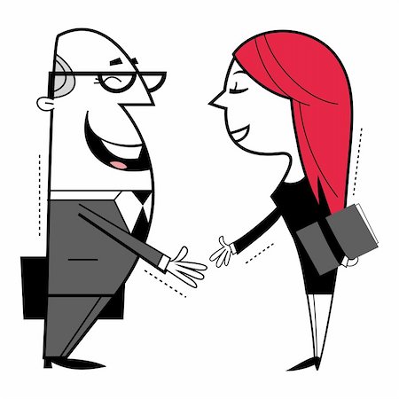 simsearch:400-04606211,k - Shaking hands cartoon illustration. Stockbilder - Microstock & Abonnement, Bildnummer: 400-06456050