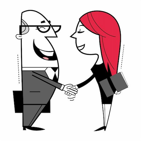 Shaking hands cartoon illustration. Stock Photo - Budget Royalty-Free & Subscription, Code: 400-06456052