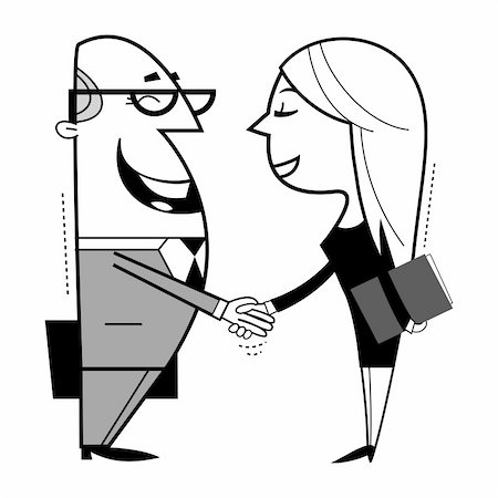 simsearch:400-04606211,k - Shaking hands cartoon illustration. Stockbilder - Microstock & Abonnement, Bildnummer: 400-06456053