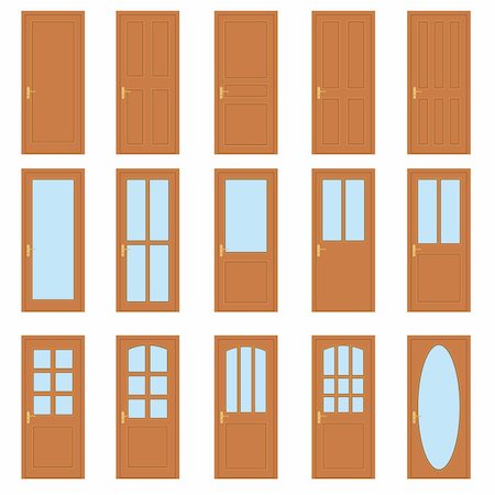 simsearch:400-05274894,k - Set of the various doors on the white background. Also available as a Vector in Adobe illustrator EPS 8 format, compressed in a zip file. Stock Photo - Budget Royalty-Free & Subscription, Code: 400-06456207