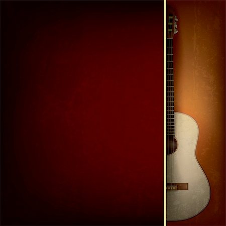 piano clef - Abstract grunge red background with acoustic guitar on brown Stock Photo - Budget Royalty-Free & Subscription, Code: 400-06456218
