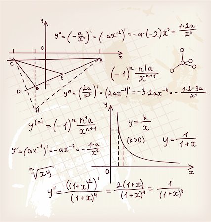 simsearch:400-06454789,k - Vector illustration of Algebra doodle background Foto de stock - Super Valor sin royalties y Suscripción, Código: 400-06456246