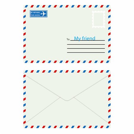 simsearch:400-05905833,k - White  envelope with stamp. Vector illustration. Foto de stock - Super Valor sin royalties y Suscripción, Código: 400-06456377