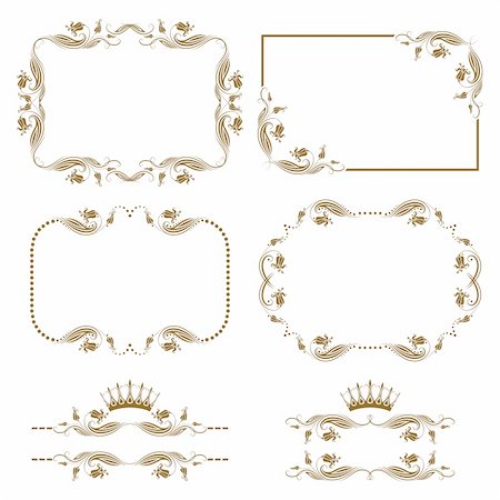 simsearch:400-05911971,k - Vector set of decorative horizontal elements, border and frame.  Page decoration. Stock Photo - Budget Royalty-Free & Subscription, Code: 400-06456817