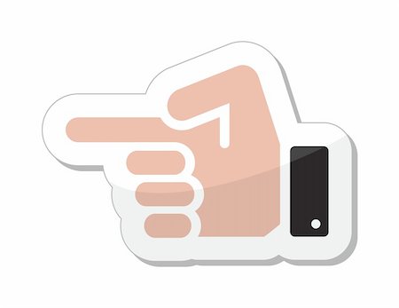 Point finger black icon with reflection Stock Photo - Budget Royalty-Free & Subscription, Code: 400-06456910