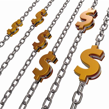 simsearch:400-06088629,k - dollar symbol on chains - 3d illustration Stock Photo - Budget Royalty-Free & Subscription, Code: 400-06458056