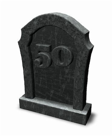 simsearch:400-06366826,k - gravestone with number fifty on white background - 3d illustration Stock Photo - Budget Royalty-Free & Subscription, Code: 400-06458065