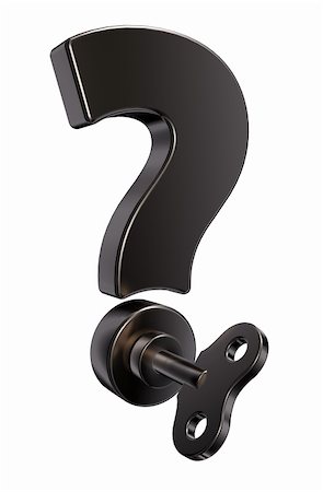simsearch:400-04665113,k - question mark with wind up key - 3d illustration Stock Photo - Budget Royalty-Free & Subscription, Code: 400-06458063