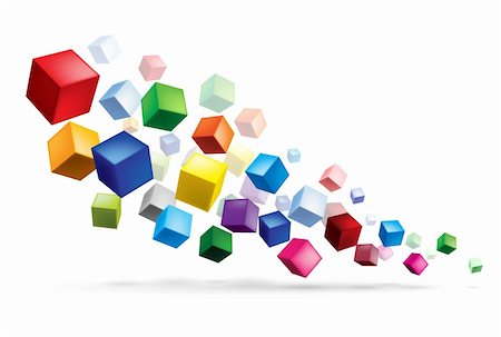 Cubes in various combinations. Abstract illustration for design Stock Photo - Budget Royalty-Free & Subscription, Code: 400-06458117