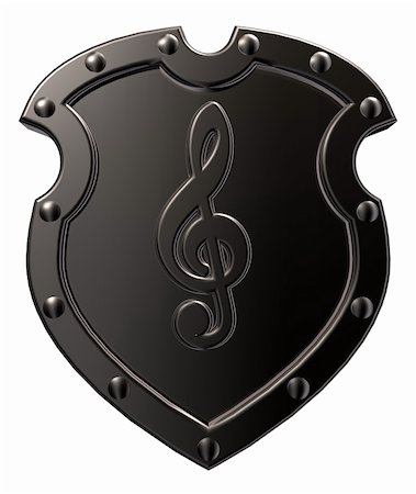 simsearch:400-04332168,k - shield with clef symbol on white background - 3d illustration Photographie de stock - Aubaine LD & Abonnement, Code: 400-06458112