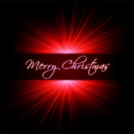 merry christmas with red light rays over dark background Stock Photo - Budget Royalty-Free & Subscription, Code: 400-06458293