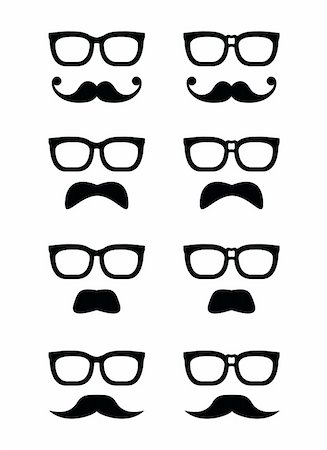 Funny mask - glasses with plaster and moustache Stock Photo - Budget Royalty-Free & Subscription, Code: 400-06458346