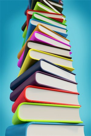 High quality 3d image of a big pile of 3d books Stock Photo - Budget Royalty-Free & Subscription, Code: 400-06458829
