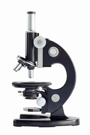 scientific research old - An old scientific microscope isolated on white. Stock Photo - Budget Royalty-Free & Subscription, Code: 400-06458960