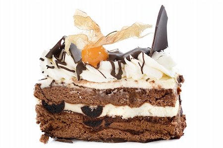 black forest cake in front of white background Stock Photo - Budget Royalty-Free & Subscription, Code: 400-06459212