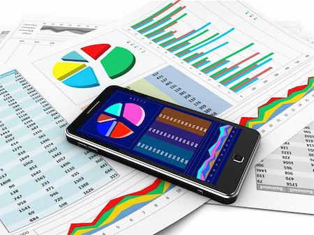 simsearch:400-06459515,k - Business report in mobile phone, new technology Stock Photo - Budget Royalty-Free & Subscription, Code: 400-06459518