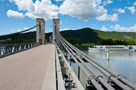 Cable-stayed Bridge over the River Rhone, France Stock Photo - Budget Royalty-Free & Subscription, Code: 400-06459548