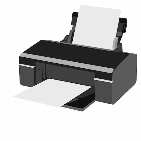 printer paper - Office equipment. The illustration on a white background. Foto de stock - Super Valor sin royalties y Suscripción, Código: 400-06452262