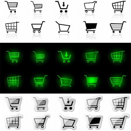 derocz (artist) - Shopping Cart Sign - Set of Different Icons, Vector Illustration Photographie de stock - Aubaine LD & Abonnement, Code: 400-06452294