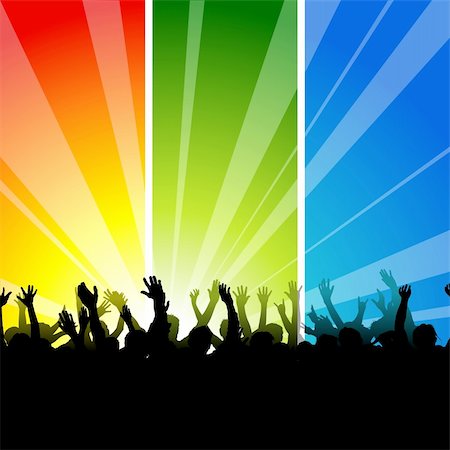 Audience at the Concert - Backgrounds Illustration, Vector Stock Photo - Budget Royalty-Free & Subscription, Code: 400-06452467