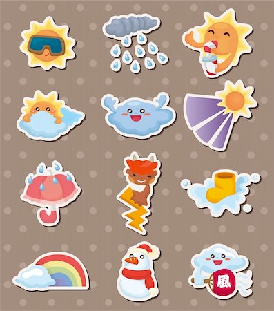 weather stickers Stock Photo - Budget Royalty-Free & Subscription, Code: 400-06452484