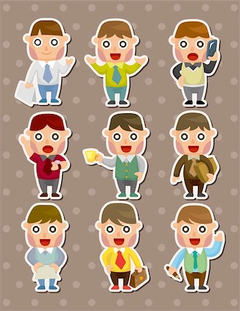 simsearch:400-04407936,k - office businessman stickers Stock Photo - Budget Royalty-Free & Subscription, Code: 400-06452483