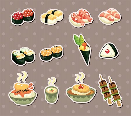 fugueur - Japanese food stickers Stock Photo - Budget Royalty-Free & Subscription, Code: 400-06452518