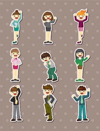simsearch:400-04338306,k - happy office worker stickers Stock Photo - Budget Royalty-Free & Subscription, Code: 400-06452527