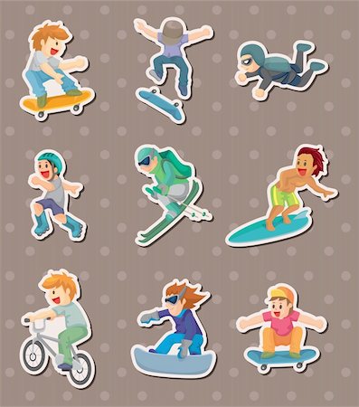 extreme sport clipart - xgame stickers Stock Photo - Budget Royalty-Free & Subscription, Code: 400-06452528