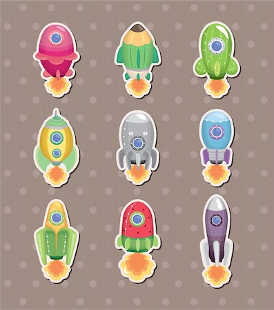 spaceship stickers Stock Photo - Budget Royalty-Free & Subscription, Code: 400-06452523