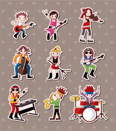 rock music band stickers Stock Photo - Budget Royalty-Free & Subscription, Code: 400-06452544