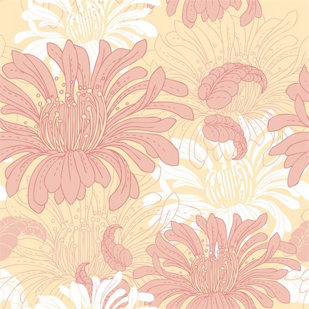 Vector illustration of pattern flowers seamless Stock Photo - Budget Royalty-Free & Subscription, Code: 400-06452720