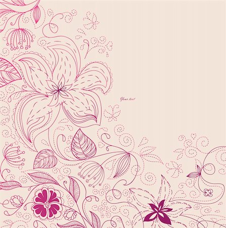 flower border design of rose - Vector illustration of pattern flowers Stock Photo - Budget Royalty-Free & Subscription, Code: 400-06452754