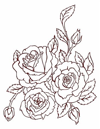 flower border design of rose - Vector illustration of pattern flowers Stock Photo - Budget Royalty-Free & Subscription, Code: 400-06452781