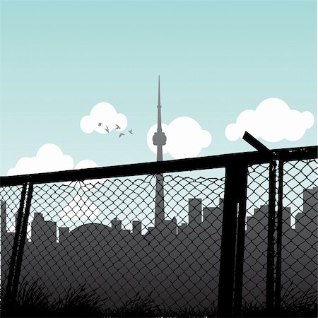 vector illustration of the cityscape of toronto Stock Photo - Budget Royalty-Free & Subscription, Code: 400-06452878