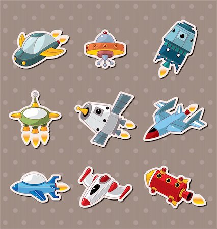 spaceship stickers Stock Photo - Budget Royalty-Free & Subscription, Code: 400-06452912