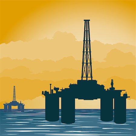 Circuit works the oil industry. Illustration on the extraction and processing of natural resources. Stock Photo - Budget Royalty-Free & Subscription, Code: 400-06452964