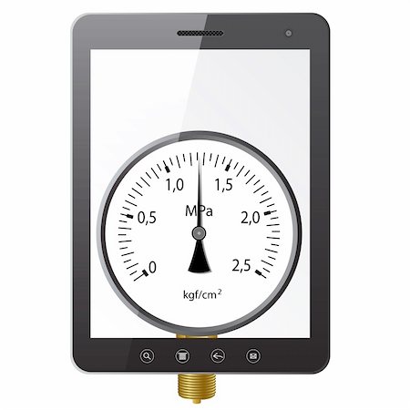 simsearch:400-04907702,k - Tablet PC computer with manometer screen isolated on white background. Vector  illustration. Stock Photo - Budget Royalty-Free & Subscription, Code: 400-06453104