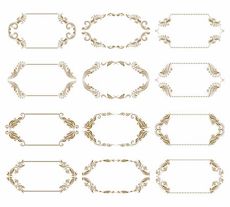 Set of ornate floral vector frames for invitations or announcements. In vintage style. Stock Photo - Budget Royalty-Free & Subscription, Code: 400-06453146