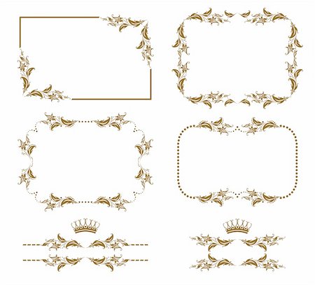 simsearch:400-05911971,k - Vector set of decorative horizontal elements, border and frame.  Page decoration. Stock Photo - Budget Royalty-Free & Subscription, Code: 400-06453147