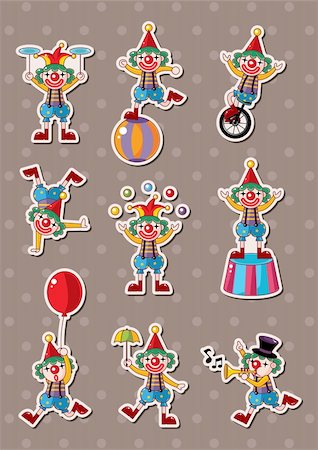 simsearch:400-08199902,k - clown stickers Stock Photo - Budget Royalty-Free & Subscription, Code: 400-06453466
