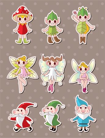 simsearch:400-06452474,k - cartoon little baby fairy stickers Stockbilder - Microstock & Abonnement, Bildnummer: 400-06453463
