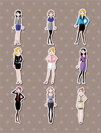 office woman stickers Stock Photo - Budget Royalty-Free & Subscription, Code: 400-06453497