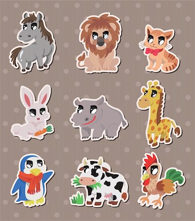 doodle hippopotamus - animal stickers Stock Photo - Budget Royalty-Free & Subscription, Code: 400-06453527