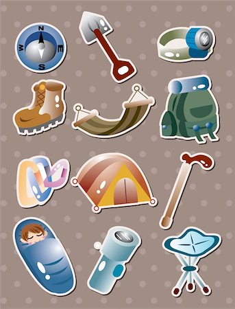 footwear icons - climbing tool stickers Photographie de stock - Aubaine LD & Abonnement, Code: 400-06453546